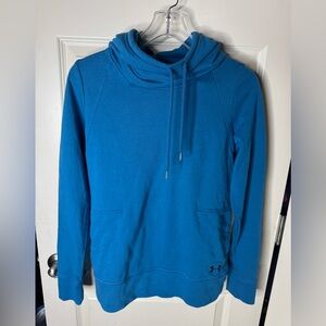 NWT Under Armour Women’s Size XS Cowl Neck Yoga Hoodie Open Back (Blue)